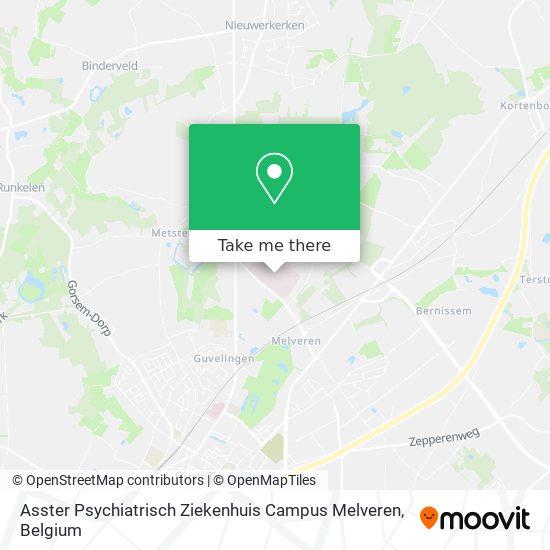 Asster Psychiatrisch Ziekenhuis Campus Melveren map