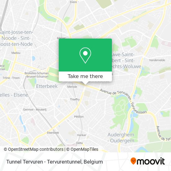 Tunnel Tervuren - Tervurentunnel map