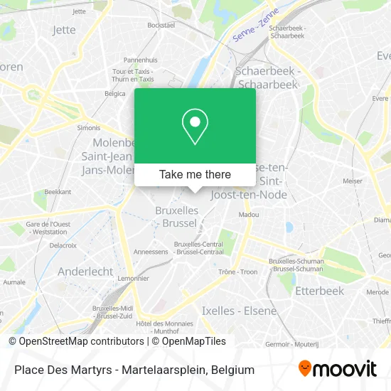 Place Des Martyrs - Martelaarsplein map