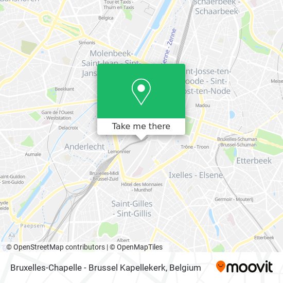 Bruxelles-Chapelle - Brussel Kapellekerk map