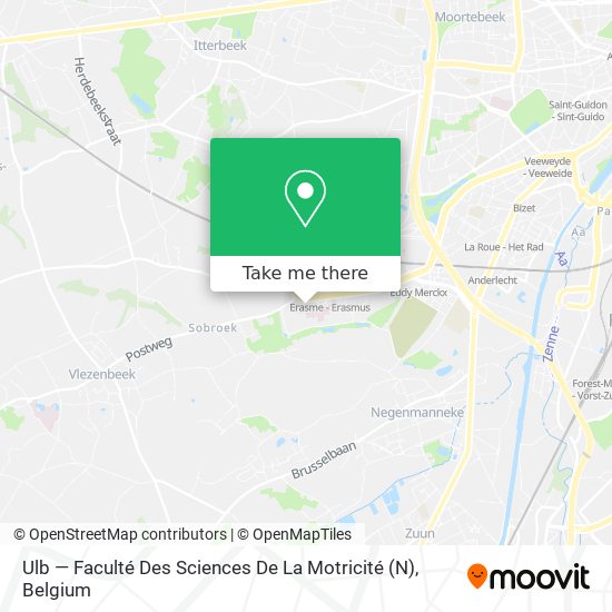 Ulb — Faculté Des Sciences De La Motricité (N) map