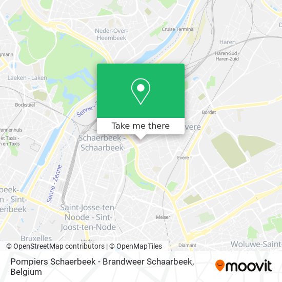 Pompiers Schaerbeek - Brandweer Schaarbeek map