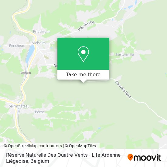 Réserve Naturelle Des Quatre-Vents - Life Ardenne Liégeoise map
