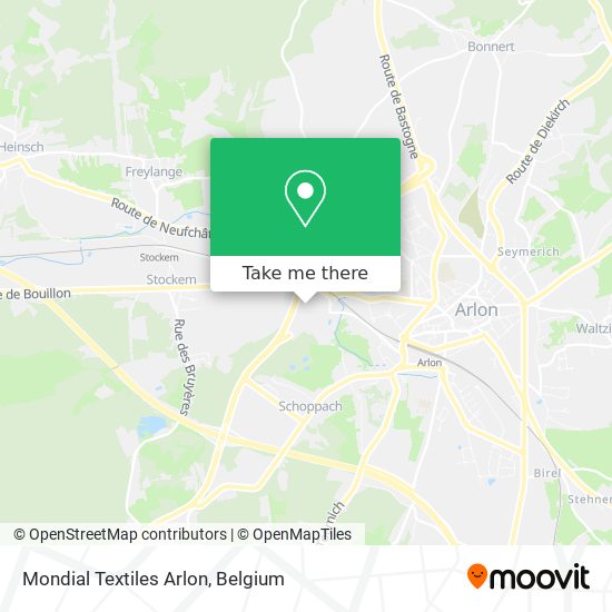 Mondial Textiles Arlon map