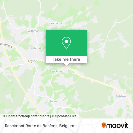 Rancimont Route de Behème map