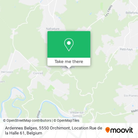 Ardennes Belges, 5550 Orchimont, Location Rue de la Halle 61 map