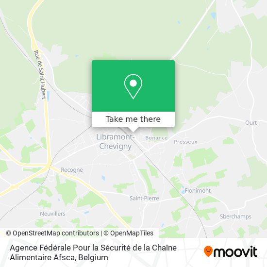 Agence Fédérale Pour la Sécurité de la Chaîne Alimentaire Afsca map