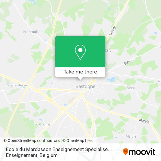Ecole du Mardasson Enseignement Spécialisé, Enseignement map