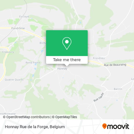 Honnay Rue de la Forge map