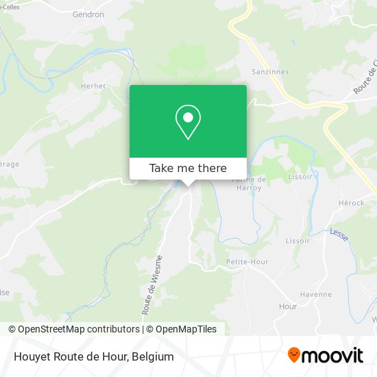 Houyet Route de Hour map