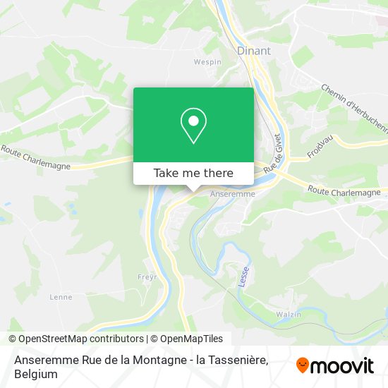 Anseremme Rue de la Montagne - la Tassenière map