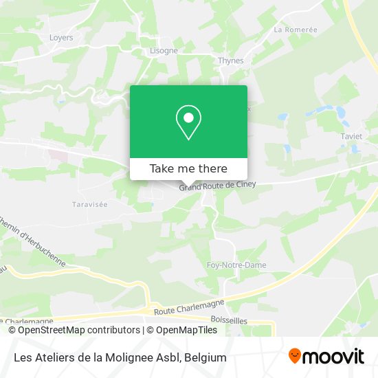 Les Ateliers de la Molignee Asbl map