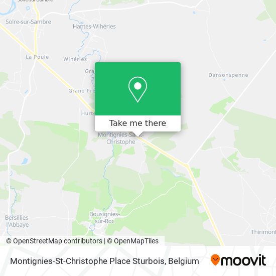 Montignies-St-Christophe Place Sturbois map