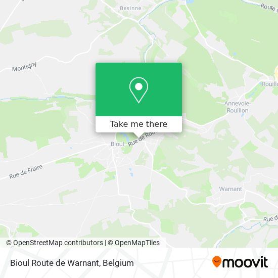 Bioul Route de Warnant map