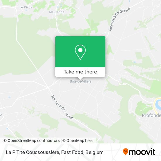 La P'Tite Coucsoussière, Fast Food map