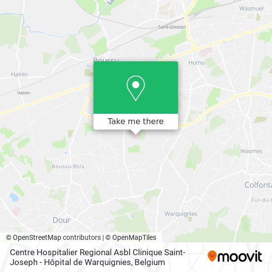 Centre Hospitalier Regional Asbl Clinique Saint-Joseph - Hôpital de Warquignies map