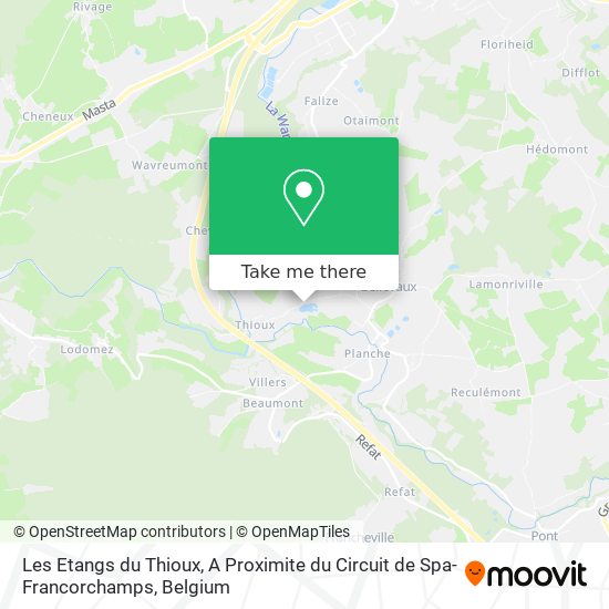 Les Etangs du Thioux, A Proximite du Circuit de Spa-Francorchamps map