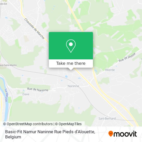 Basic-Fit Namur Naninne Rue Pieds d'Alouette plan