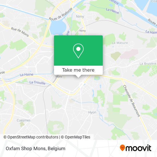 Oxfam Shop Mons map