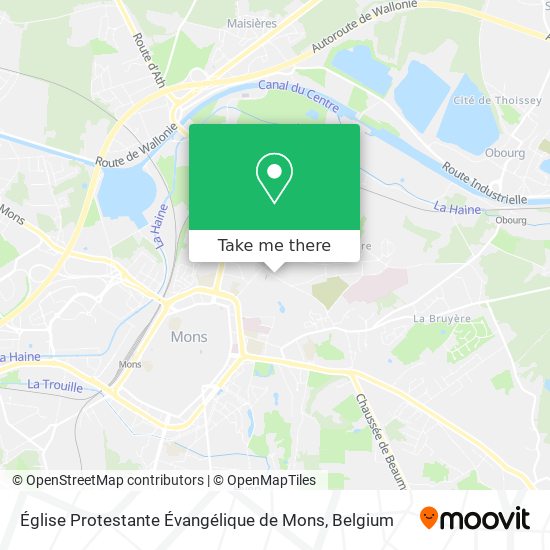 Église Protestante Évangélique de Mons plan