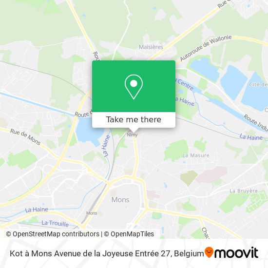 Kot à Mons Avenue de la Joyeuse Entrée 27 map