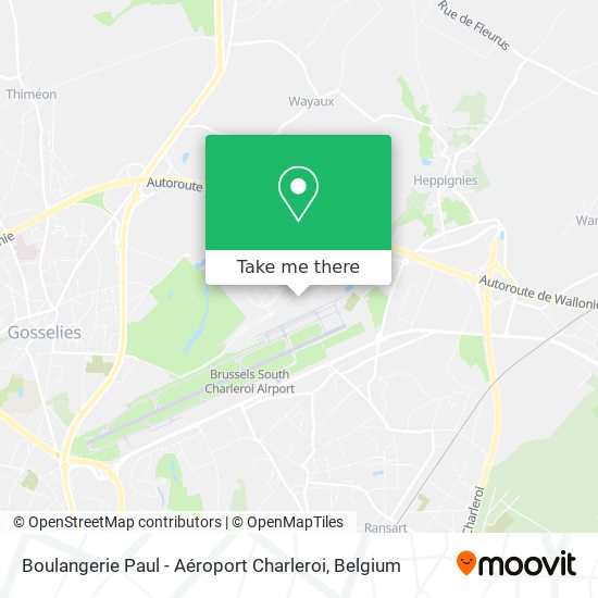 Boulangerie Paul - Aéroport Charleroi map