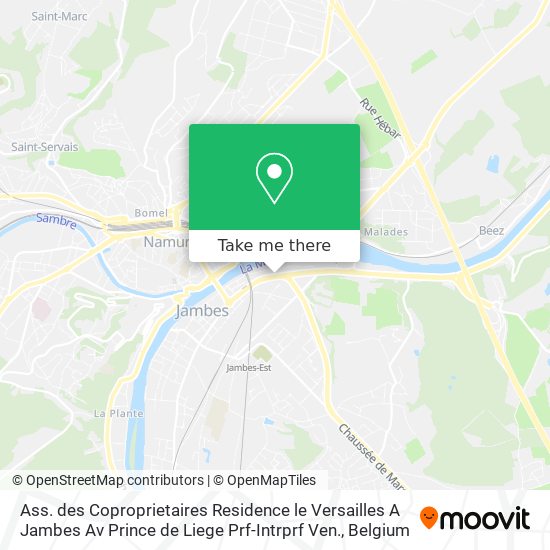 Ass. des Coproprietaires Residence le Versailles A Jambes Av Prince de Liege Prf-Intrprf Ven. map