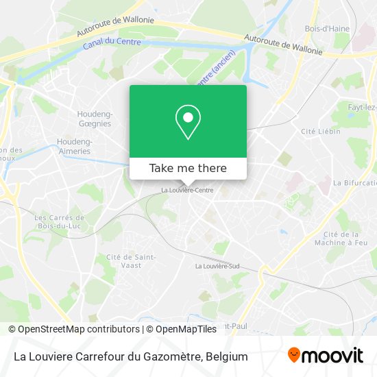La Louviere Carrefour du Gazomètre map
