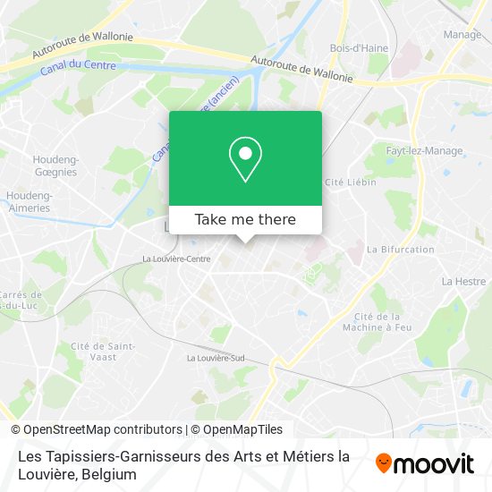 Les Tapissiers-Garnisseurs des Arts et Métiers la Louvière map