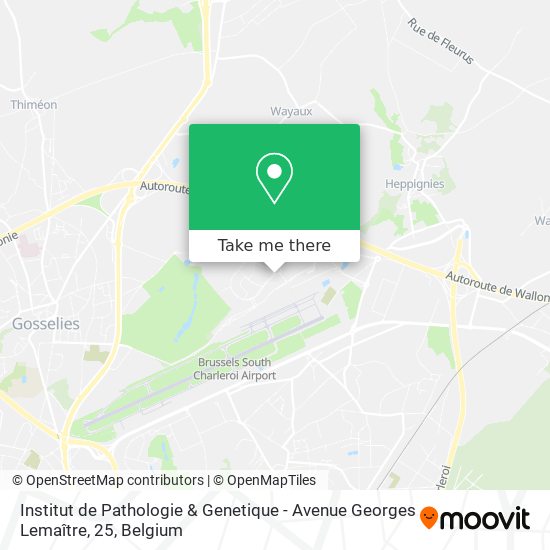 Institut de Pathologie & Genetique - Avenue Georges Lemaître, 25 map