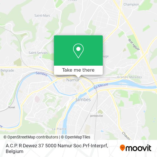 A.C.P. R Dewez 37 5000 Namur Soc.Prf-Interprf map
