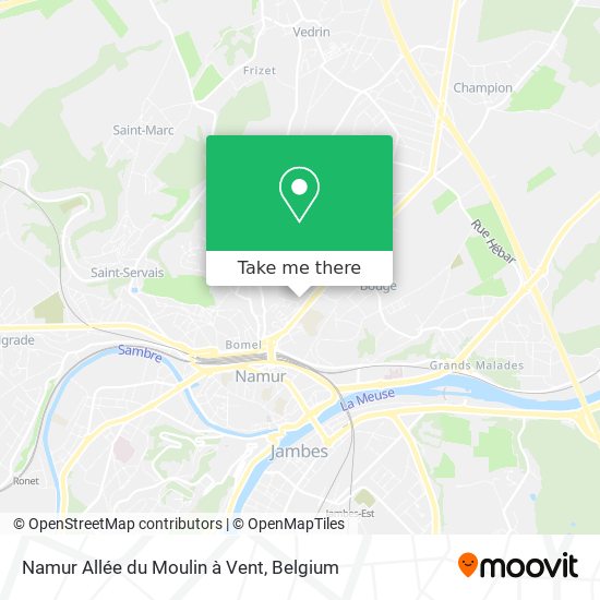 Namur Allée du Moulin à Vent plan