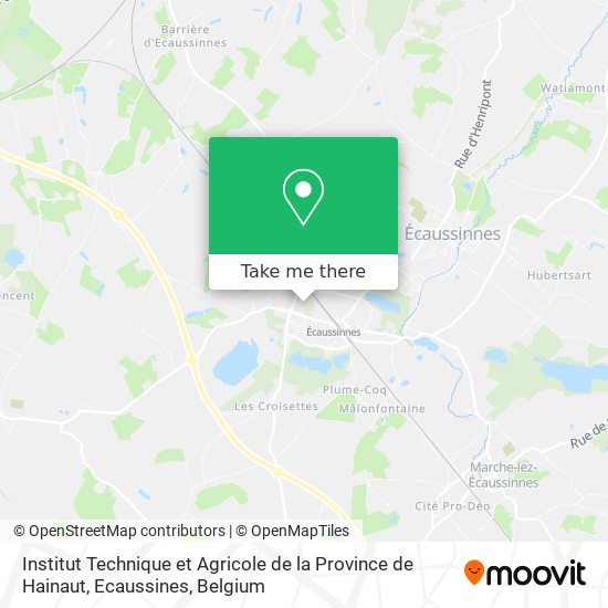 Institut Technique et Agricole de la Province de Hainaut, Ecaussines map