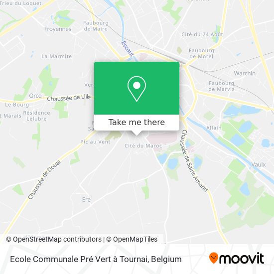 Ecole Communale Pré Vert à Tournai plan