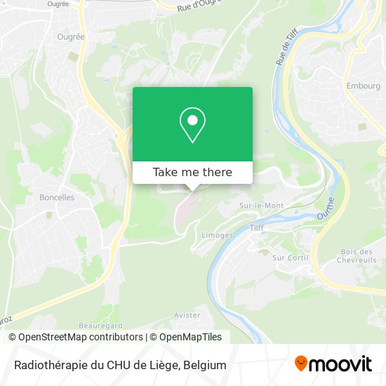 Radiothérapie du CHU de Liège map