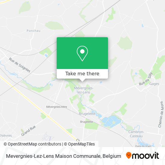 Mevergnies-Lez-Lens Maison Communale map