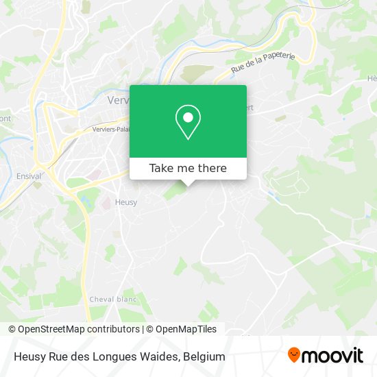 Heusy Rue des Longues Waides map