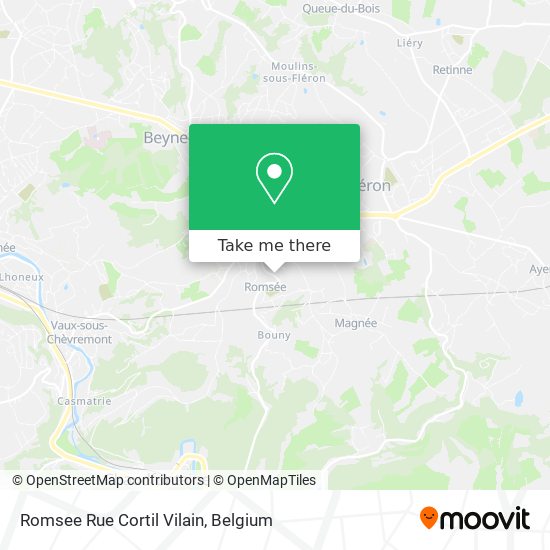 Romsee Rue Cortil Vilain map