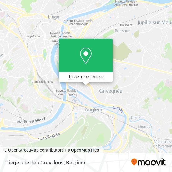 Liege Rue des Gravillons map