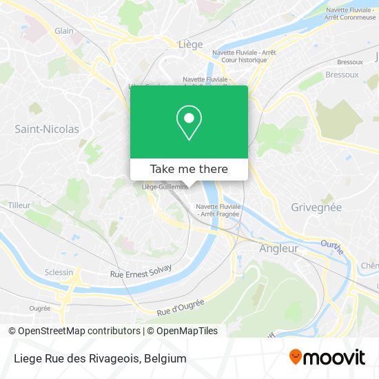 Liege Rue des Rivageois map