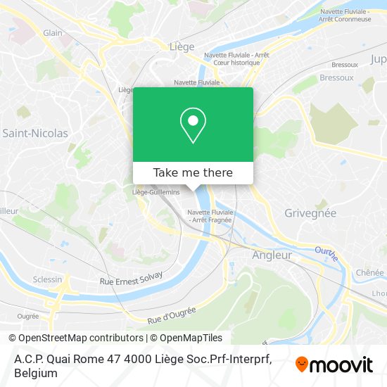 A.C.P. Quai Rome 47 4000 Liège Soc.Prf-Interprf map