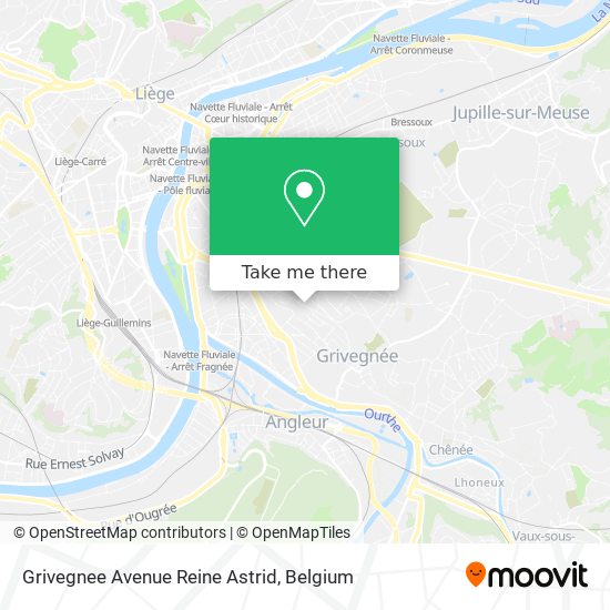 Grivegnee Avenue Reine Astrid map