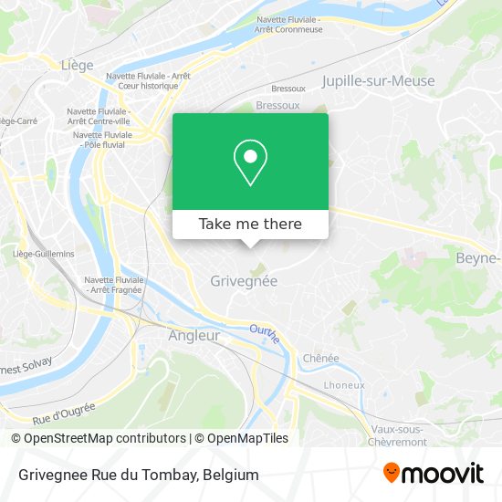 Grivegnee Rue du Tombay map