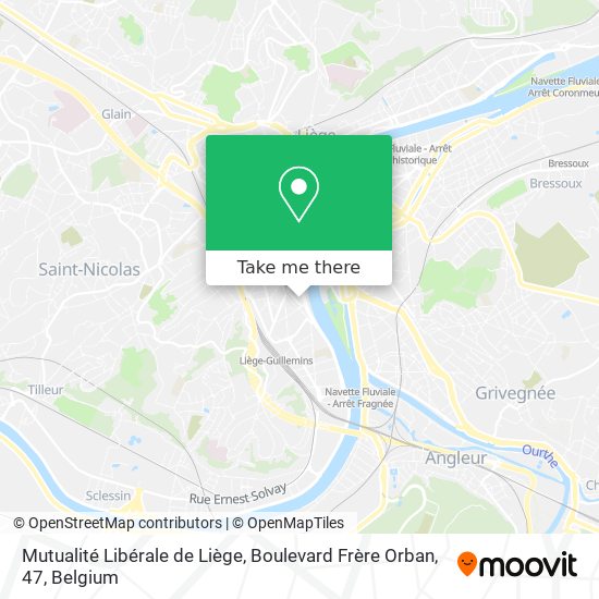 Mutualité Libérale de Liège, Boulevard Frère Orban, 47 map