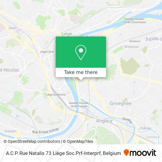 A.C.P. Rue Natalis 73 Liège Soc.Prf-Interprf map