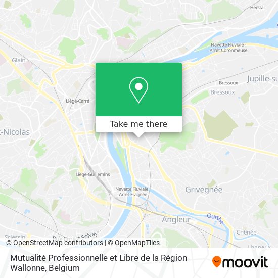 Mutualité Professionnelle et Libre de la Région Wallonne map