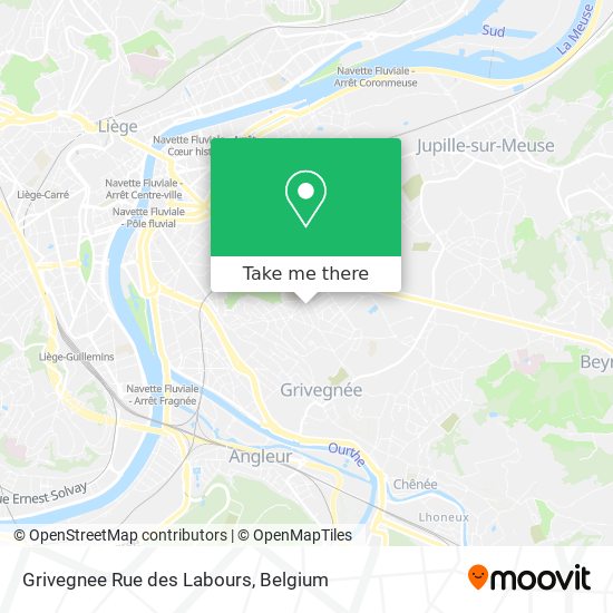 Grivegnee Rue des Labours map