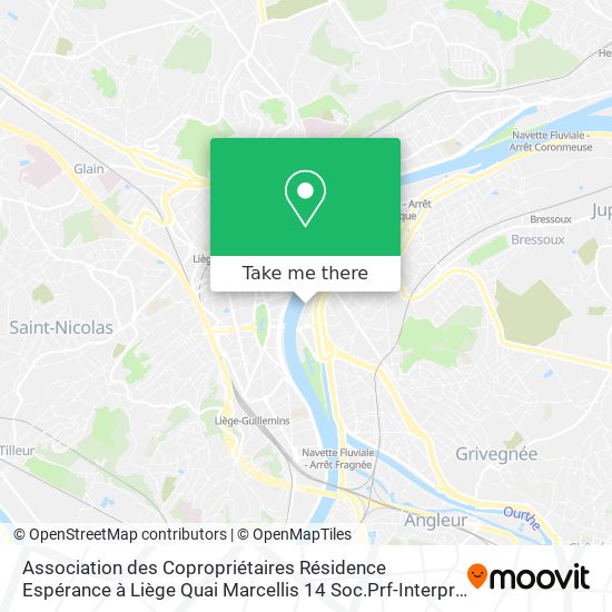 Association des Copropriétaires Résidence Espérance à Liège Quai Marcellis 14 Soc.Prf-Interprf map