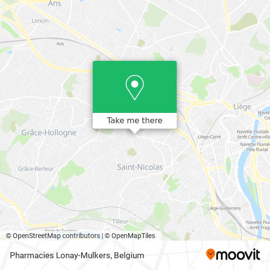 Pharmacies Lonay-Mulkers map