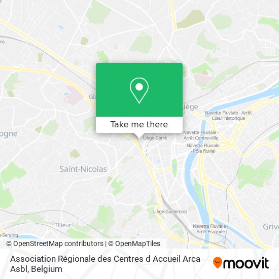 Association Régionale des Centres d Accueil Arca Asbl map